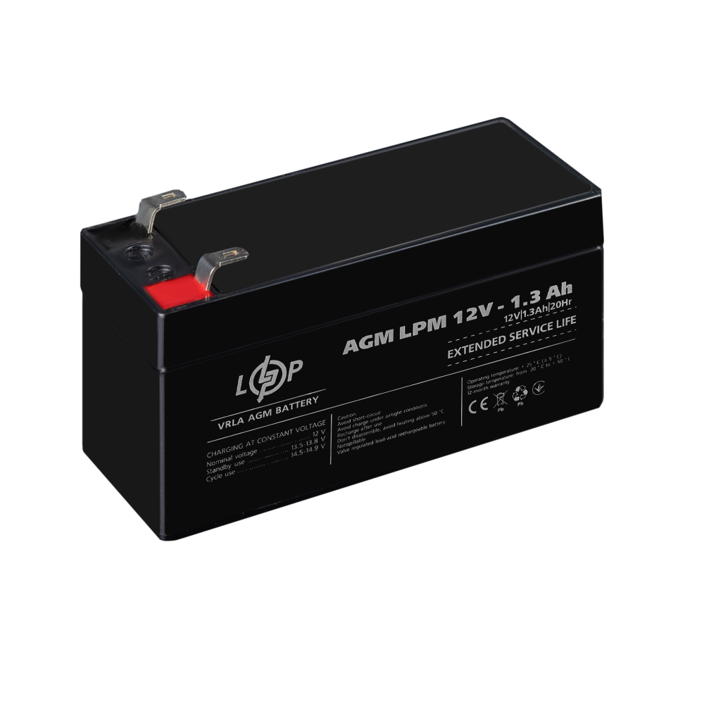 Акумуляторна батарея LogicPower AGM LPM 12V 1.3Ah