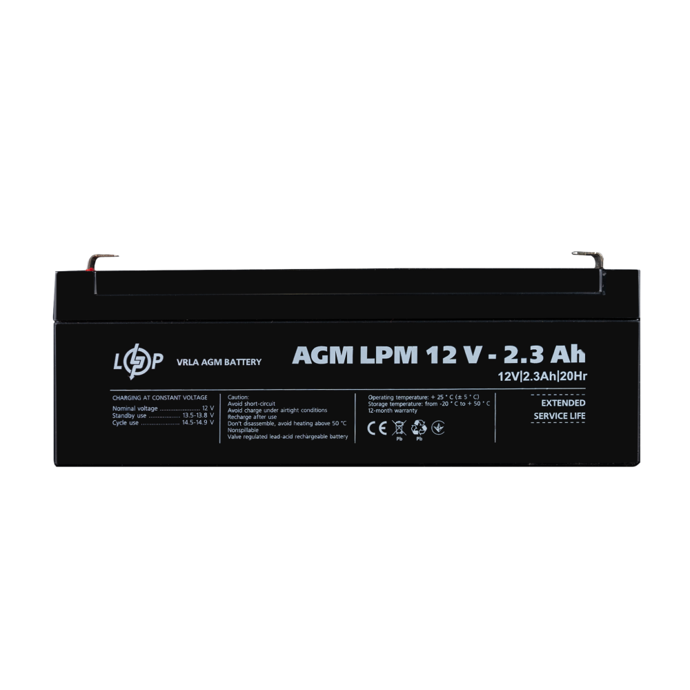 Акумуляторна батарея LogicPower LPM 12V - 2.3 Ah AGM
