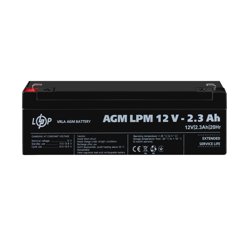 Акумуляторна батарея LogicPower LPM 12V - 2.3 Ah AGM