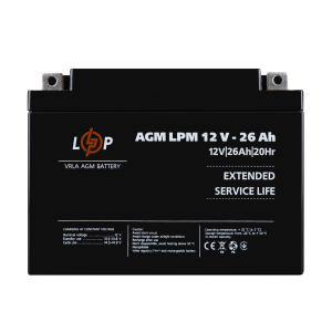 Акумуляторна батарея LogicPower LPM 12V - 26 Ah AGM 