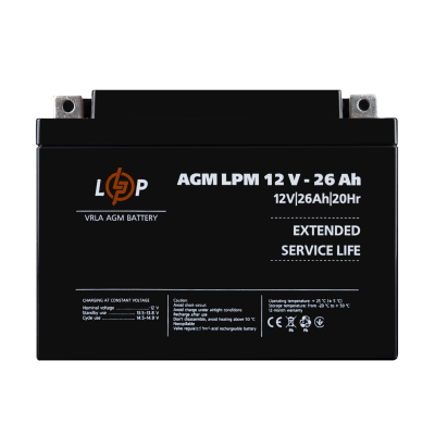 Аккумуляторная батарея LogicPower LPM 12V - 26 Ah AGM