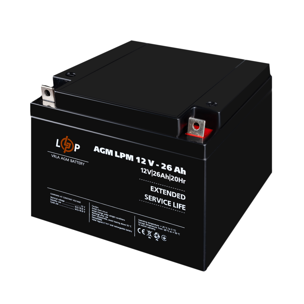 Аккумуляторная батарея LogicPower LPM 12V - 26 Ah AGM