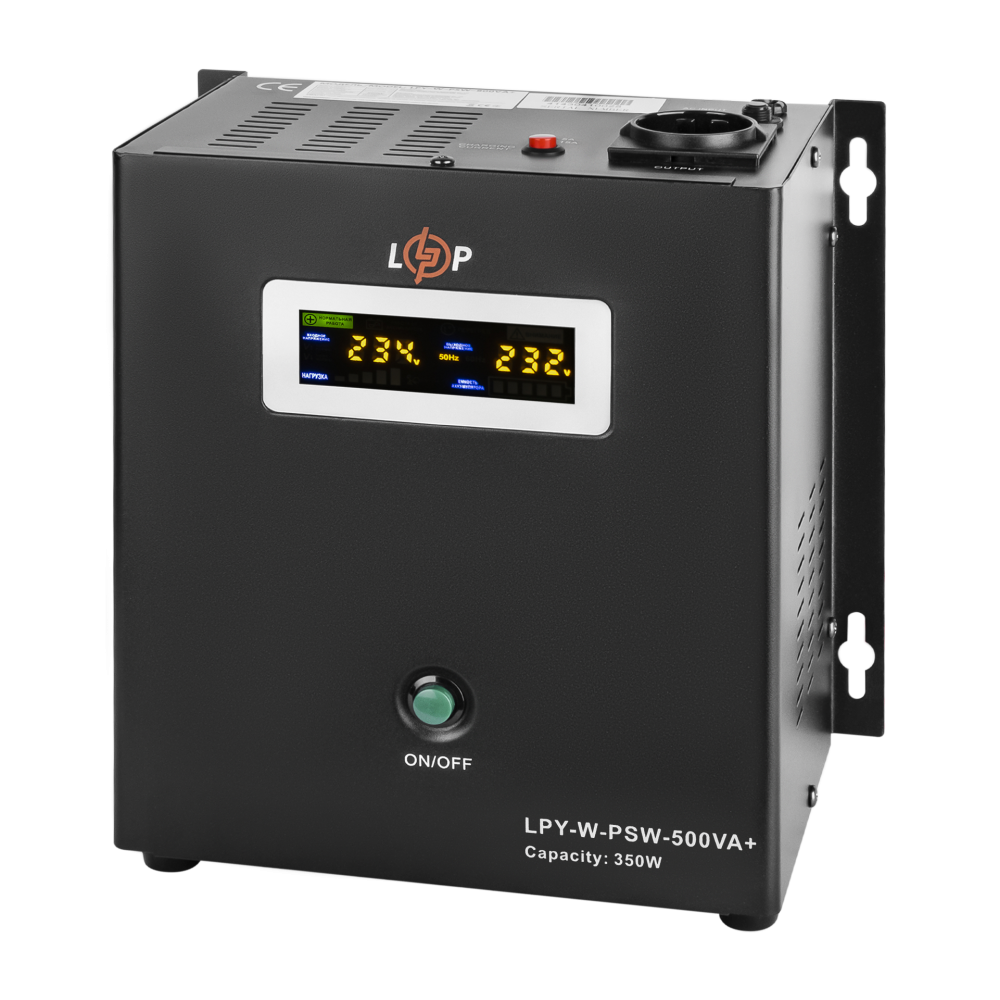 ДБЖ з правильною синусоїдою 12V LogicPower LPY-W-PSW-500VA+(350Вт)5A/10A