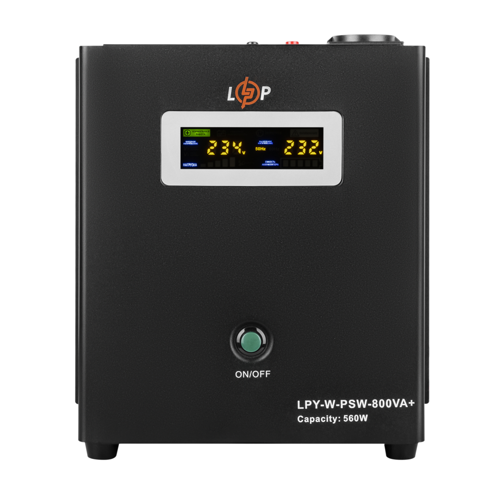 ДБЖ з правильною синусоїдою LogicPower 12V LPY-W-PSW-800VA+(560Вт)5A/15A