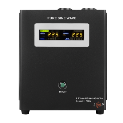 Джерело безперебійного живлення LogicPower LPY-W-PSW-1000VA+(700Вт)10A/20A 12V з правильною синусоїдою (Уцінка)