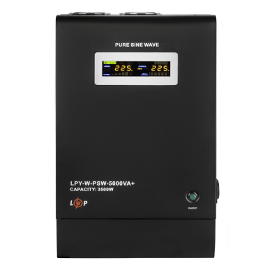 Джерело безперебійного живлення Logicpower LPY-W-PSW-5000VA+(3500W) 10A/20A 48V з підключенням зовнішнього акумулятора