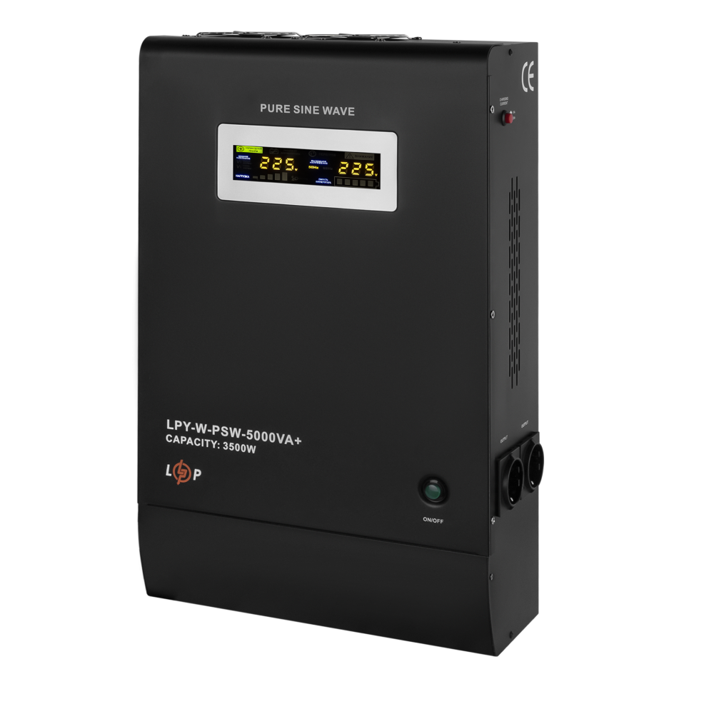 Джерело безперебійного живлення Logicpower LPY-W-PSW-5000VA+(3500W) 10A/20A 48V з підключенням зовнішнього акумулятора