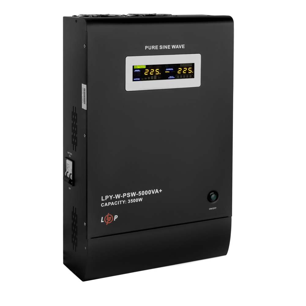 Джерело безперебійного живлення Logicpower LPY-W-PSW-5000VA+(3500W) 10A/20A 48V з підключенням зовнішнього акумулятора