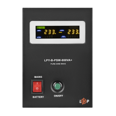 Джерело безперебійного живлення LogicPower LPY-B-PSW-800VA+(560Вт) 5A/15A 12V з правильною синусоїдою
