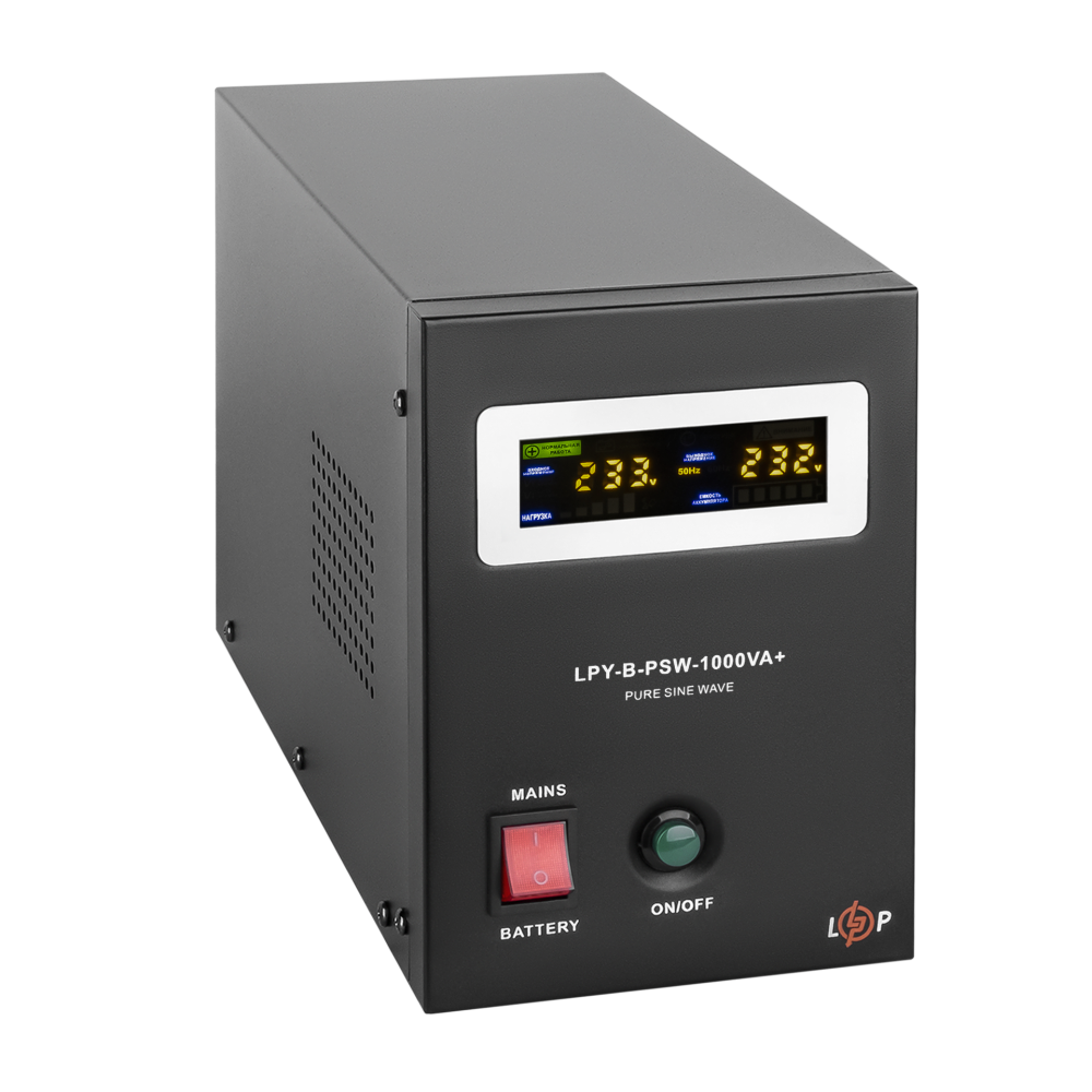 Джерело безперебійного живлення LogicPower LPY-B-PSW-1000VA+(700Вт) 10A/20A 12V з правильною синусоїдою