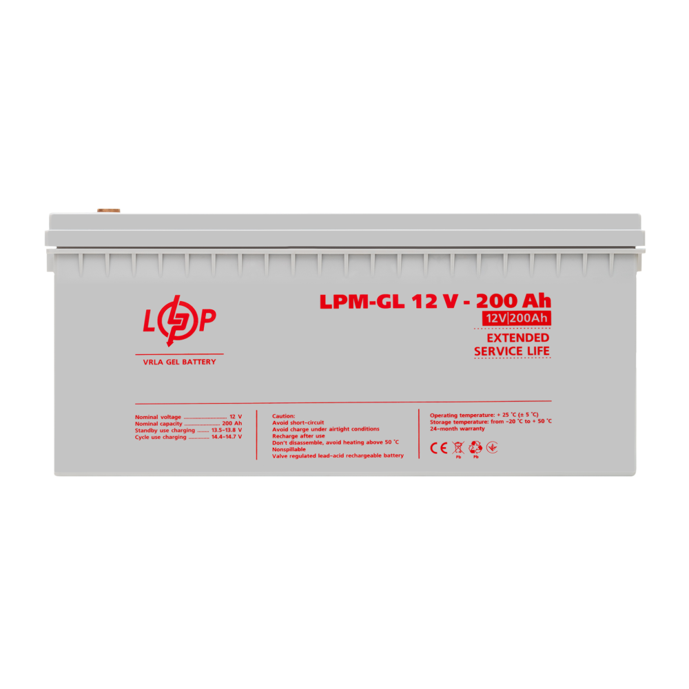 Аккумулятор гелевой LPM-GL 12V - 200 Ah