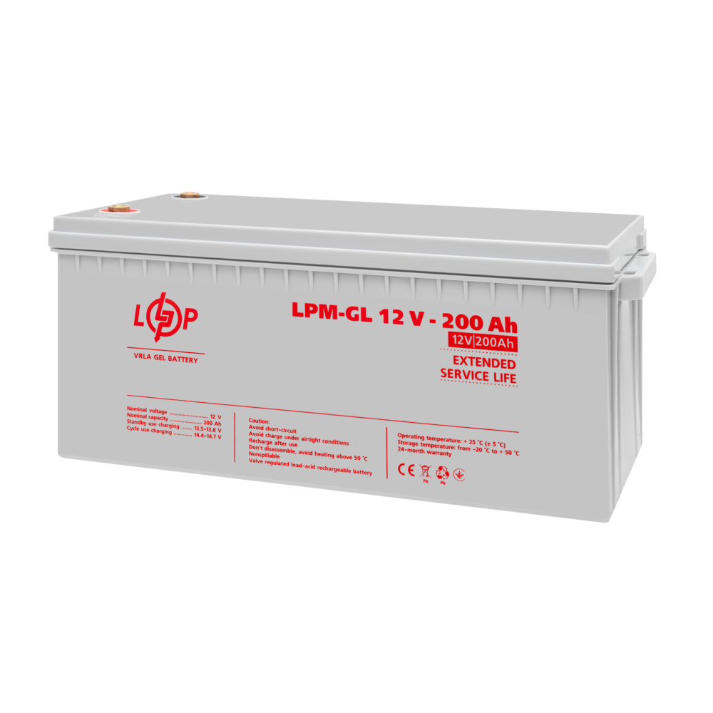 Аккумулятор гелевой LPM-GL 12V - 200 Ah