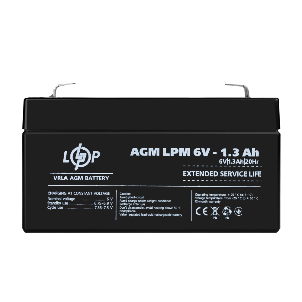Акумулятор AGM LPM 6V - 1.3 Ah