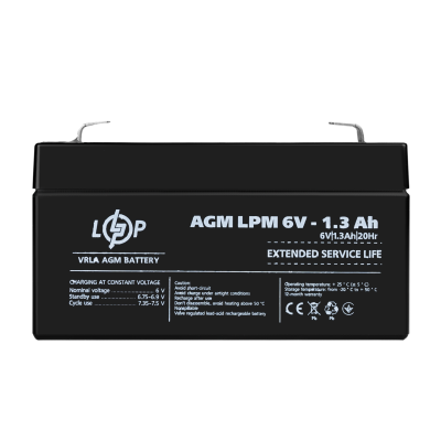 Акумулятор AGM LPM 6V - 1.3 Ah