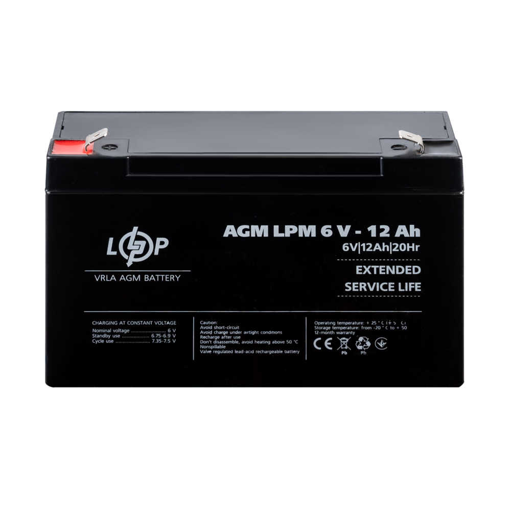 Аккумуляторная батарея LogicPower LPM 6V - 12 Ah AGM 