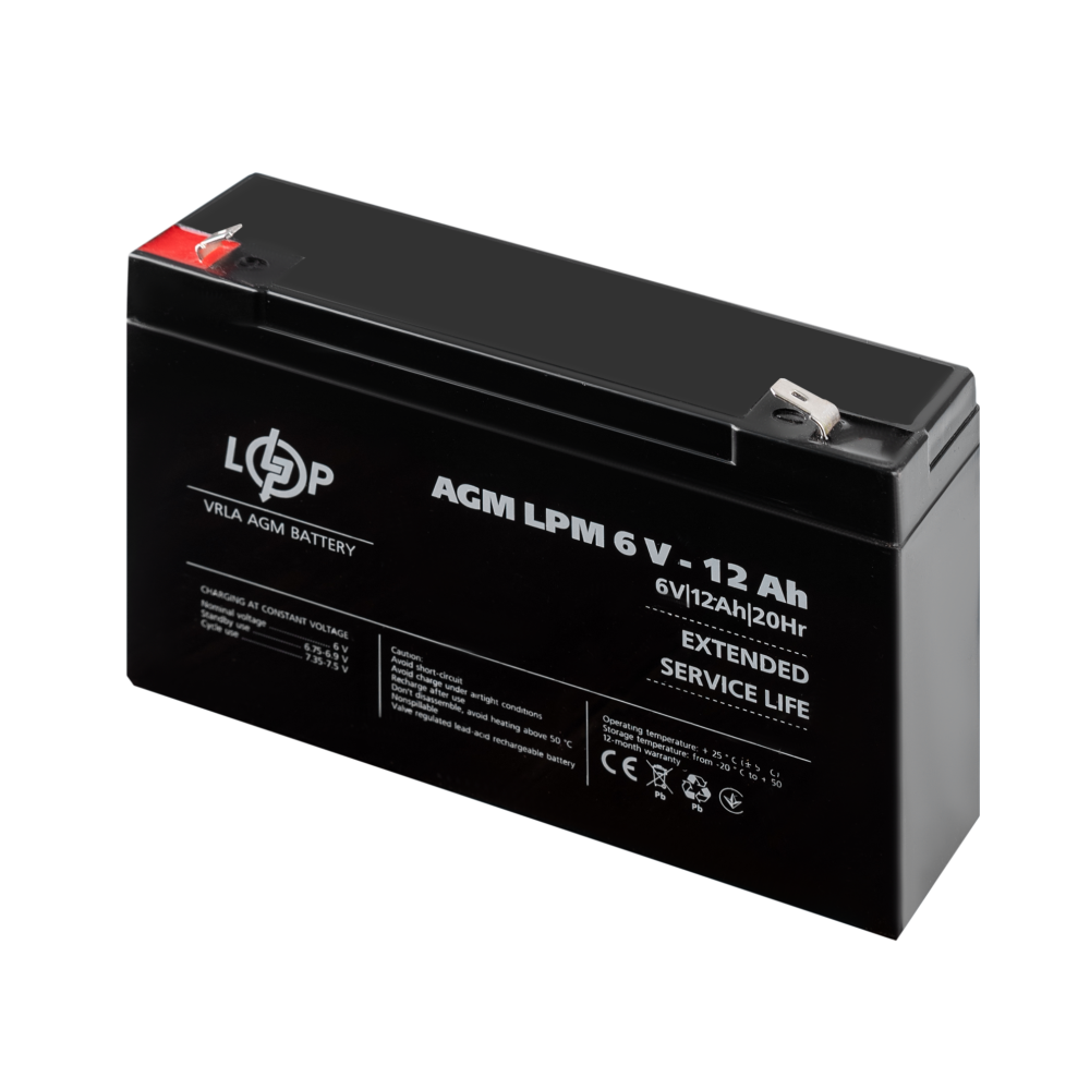 Аккумуляторная батарея LogicPower LPM 6V - 12 Ah AGM 