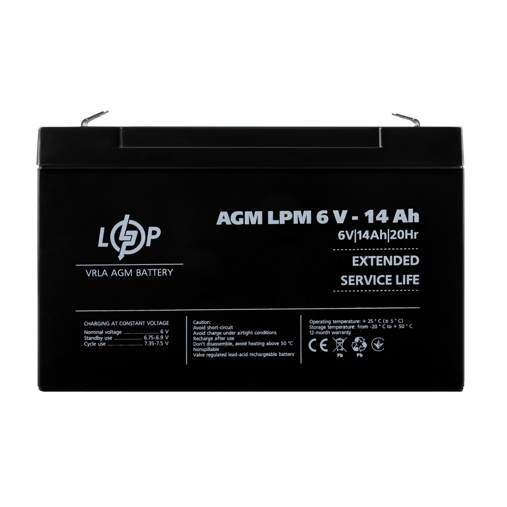 Акумулятор AGM LPM 6V - 14 Ah