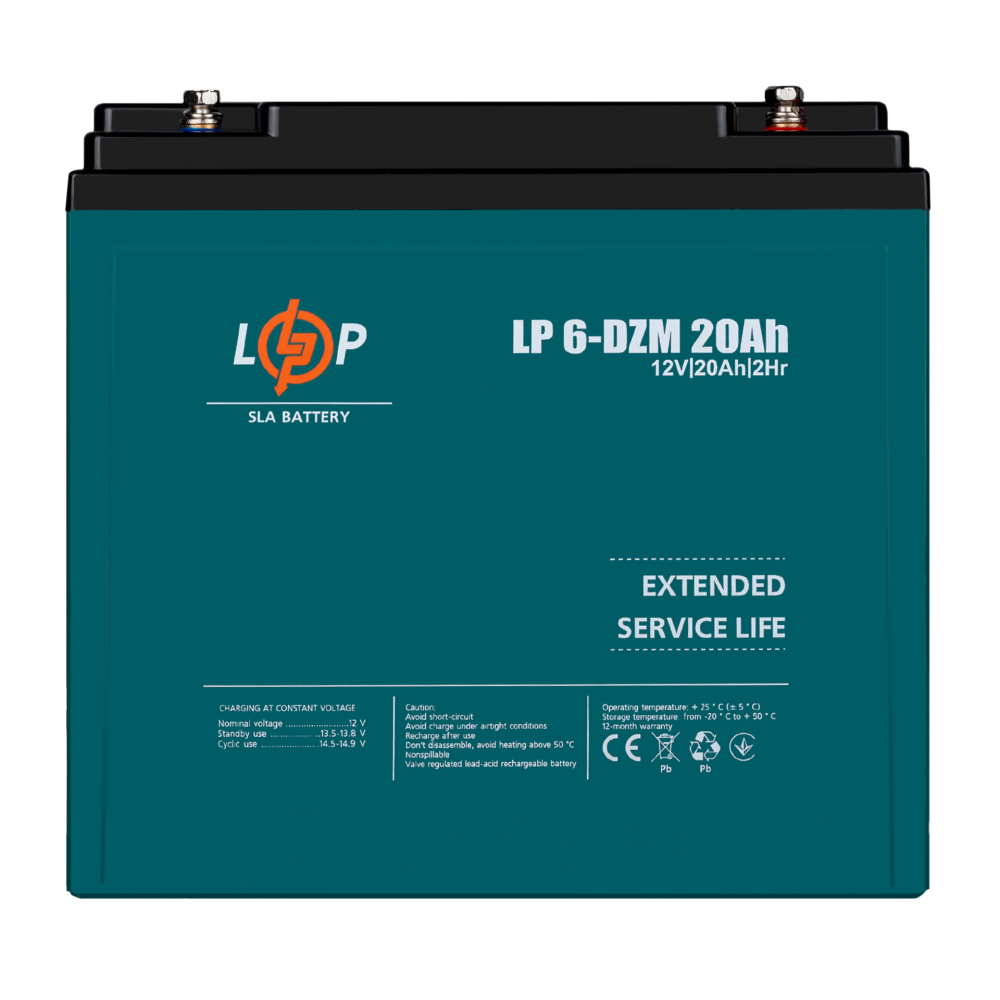 Аккумуляторная батарея LogicPower LP 6-DZM-20 Ah AGM тяговый свинцово-кислотный AGM