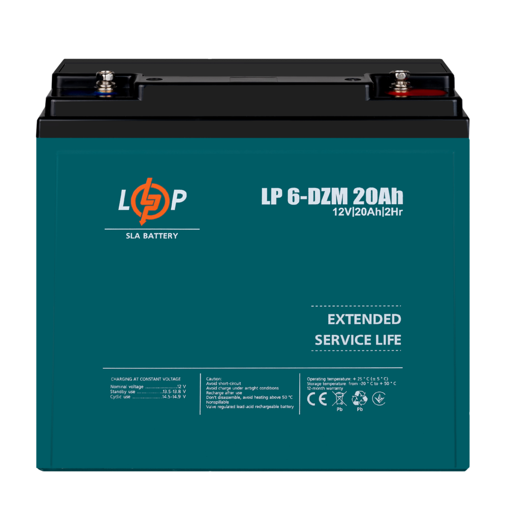 Аккумуляторная батарея LogicPower LP 6-DZM-20 Ah AGM тяговый свинцово-кислотный AGM