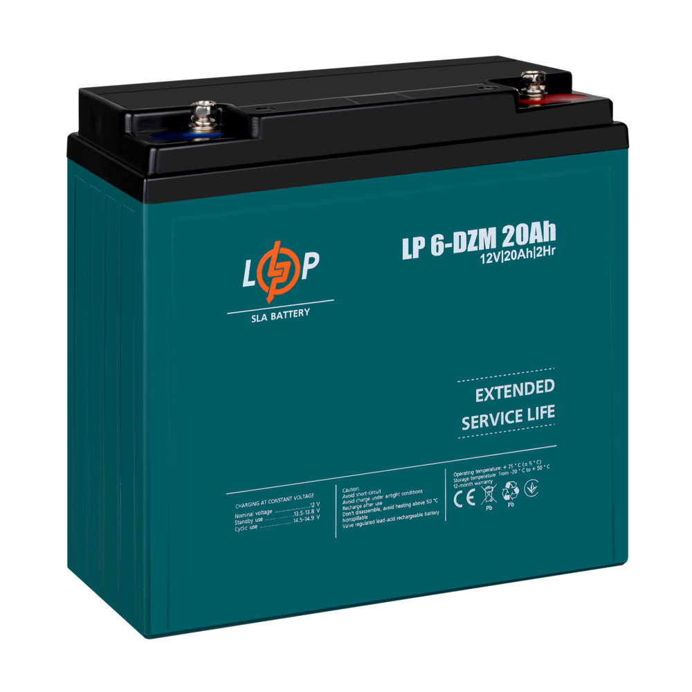 Аккумуляторная батарея LogicPower LP 6-DZM-20 Ah AGM тяговый свинцово-кислотный AGM