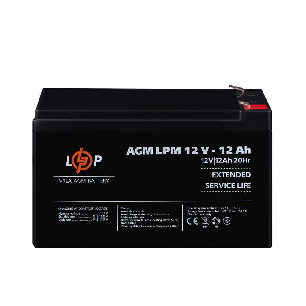 Акумулятор LogicPower AGM LPM 12V - 12 Ah