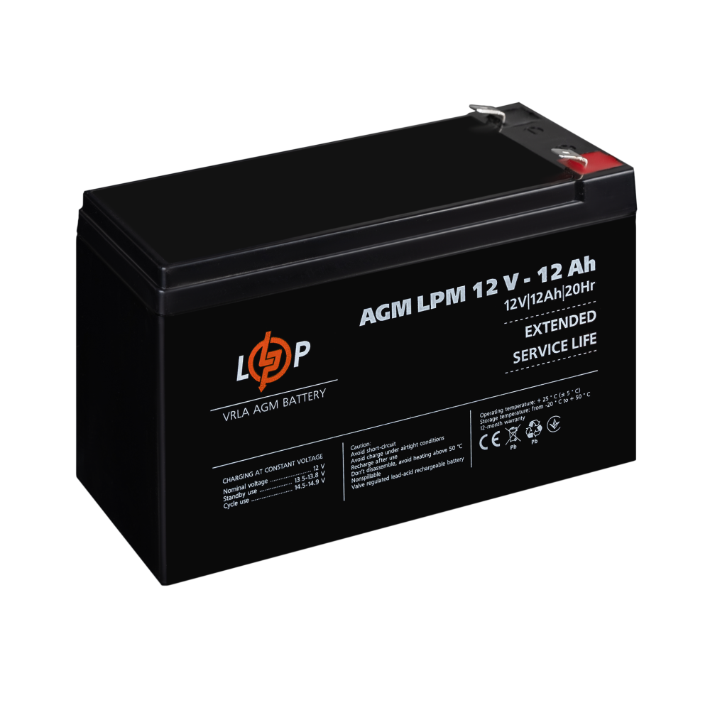 Акумулятор LogicPower AGM LPM 12V - 12 Ah