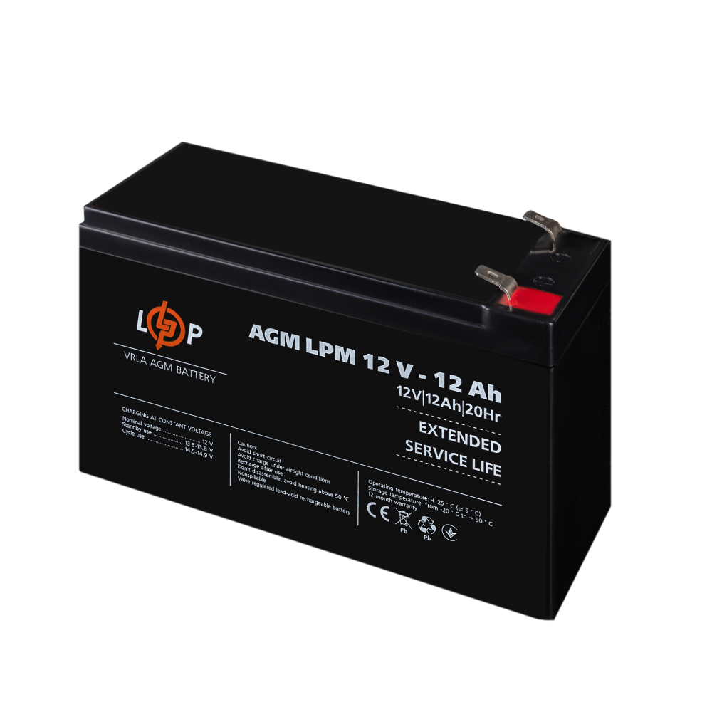Акумулятор LogicPower AGM LPM 12V - 12 Ah