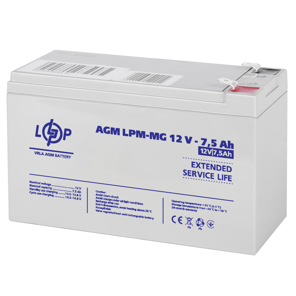 Аккумулятор мультигелевый LogicPower LPM-MG 12V 7.5Ah