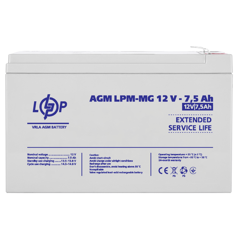 Аккумулятор мультигелевый LogicPower LPM-MG 12V 7.5Ah