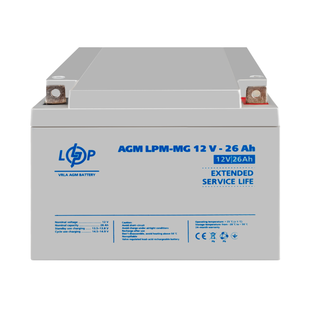Акумуляторна батарея LogicPower LPM-MG 12V - 26 Ah мультигелева