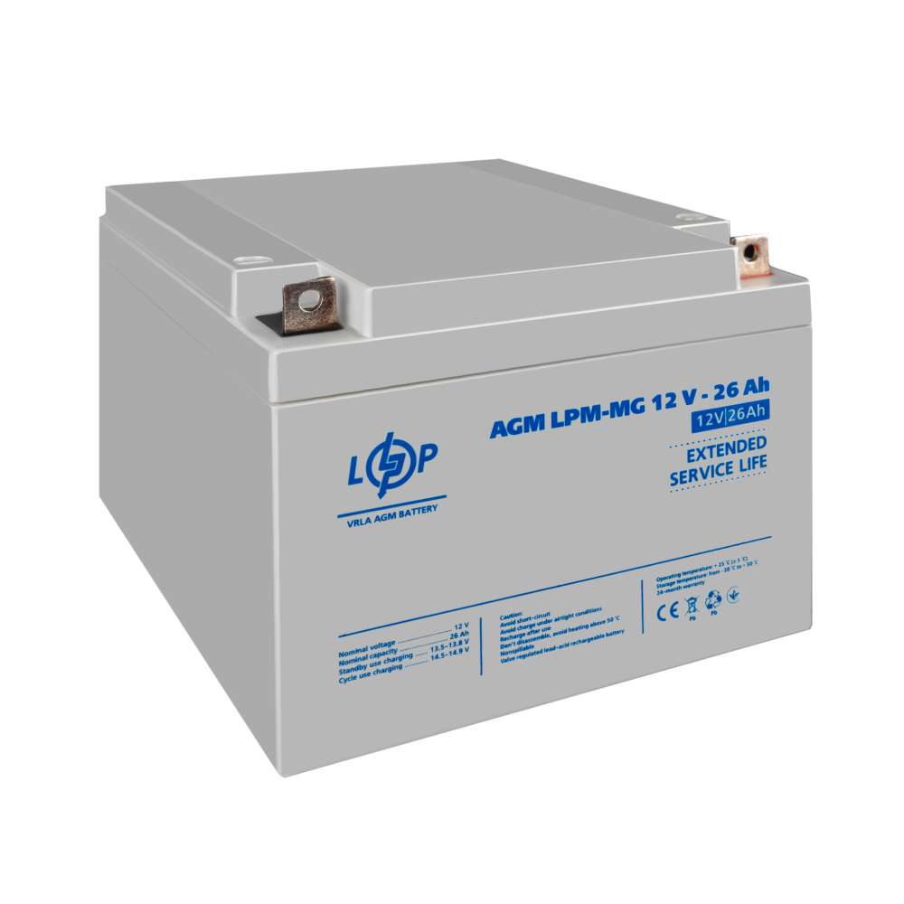 Акумуляторна батарея LogicPower LPM-MG 12V - 26 Ah мультигелева