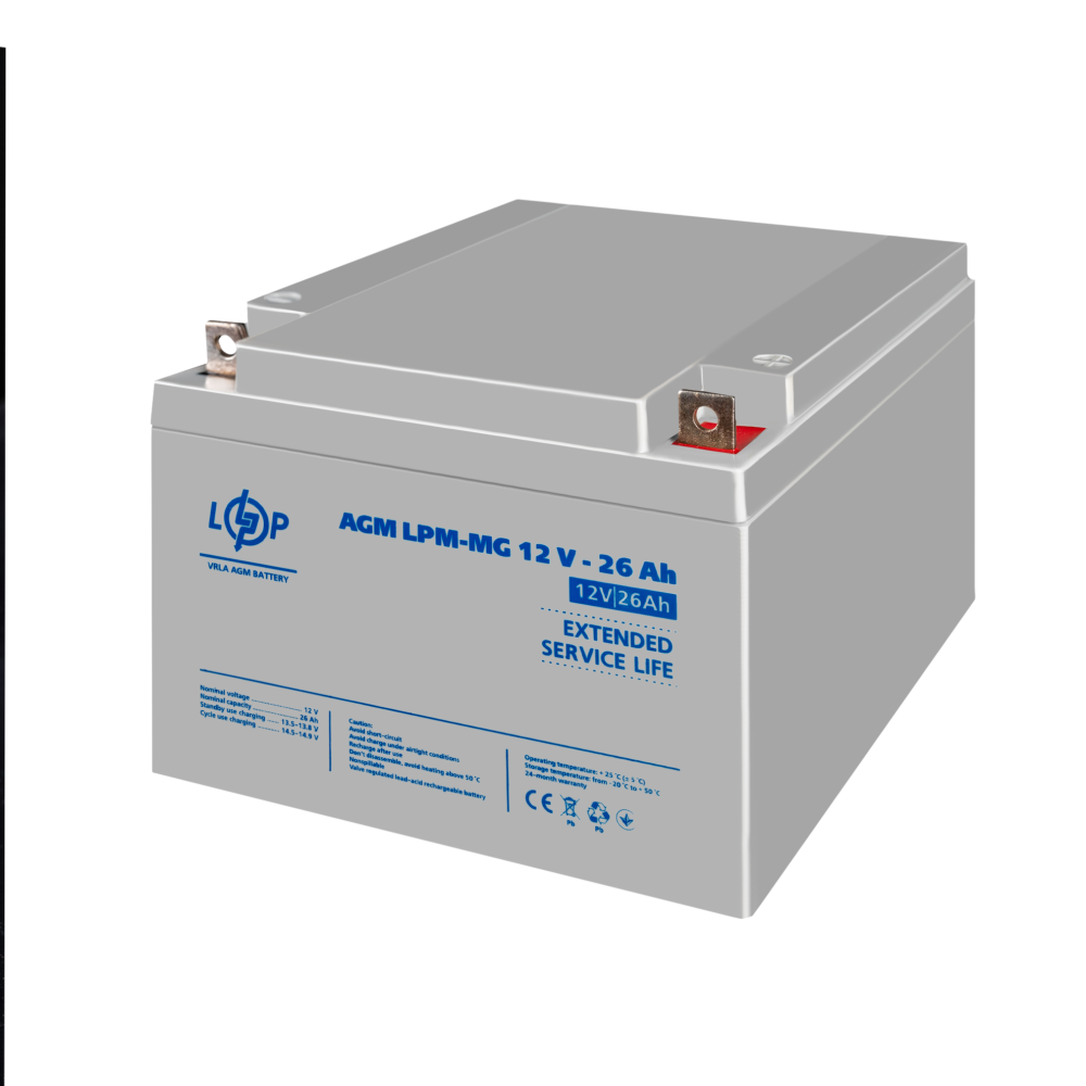Акумуляторна батарея LogicPower LPM-MG 12V - 26 Ah мультигелева