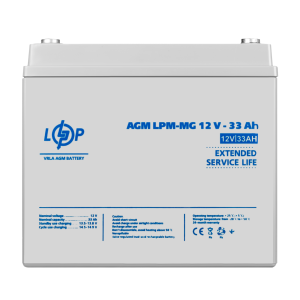 Акумуляторна батарея LogicPower LPM-MG 12V - 33 Ah мультигелева