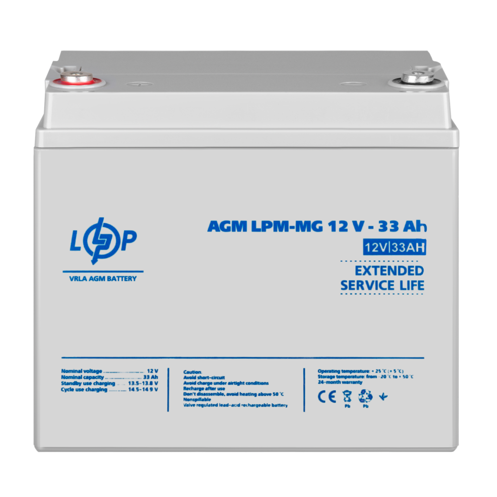 Аккумуляторная батарея LogicPower LPM-MG 12V - 33 Ah мультигелевая