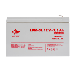 Акумулятор гелевий LogicPower LPM-GL 12V - 7.5 Ah