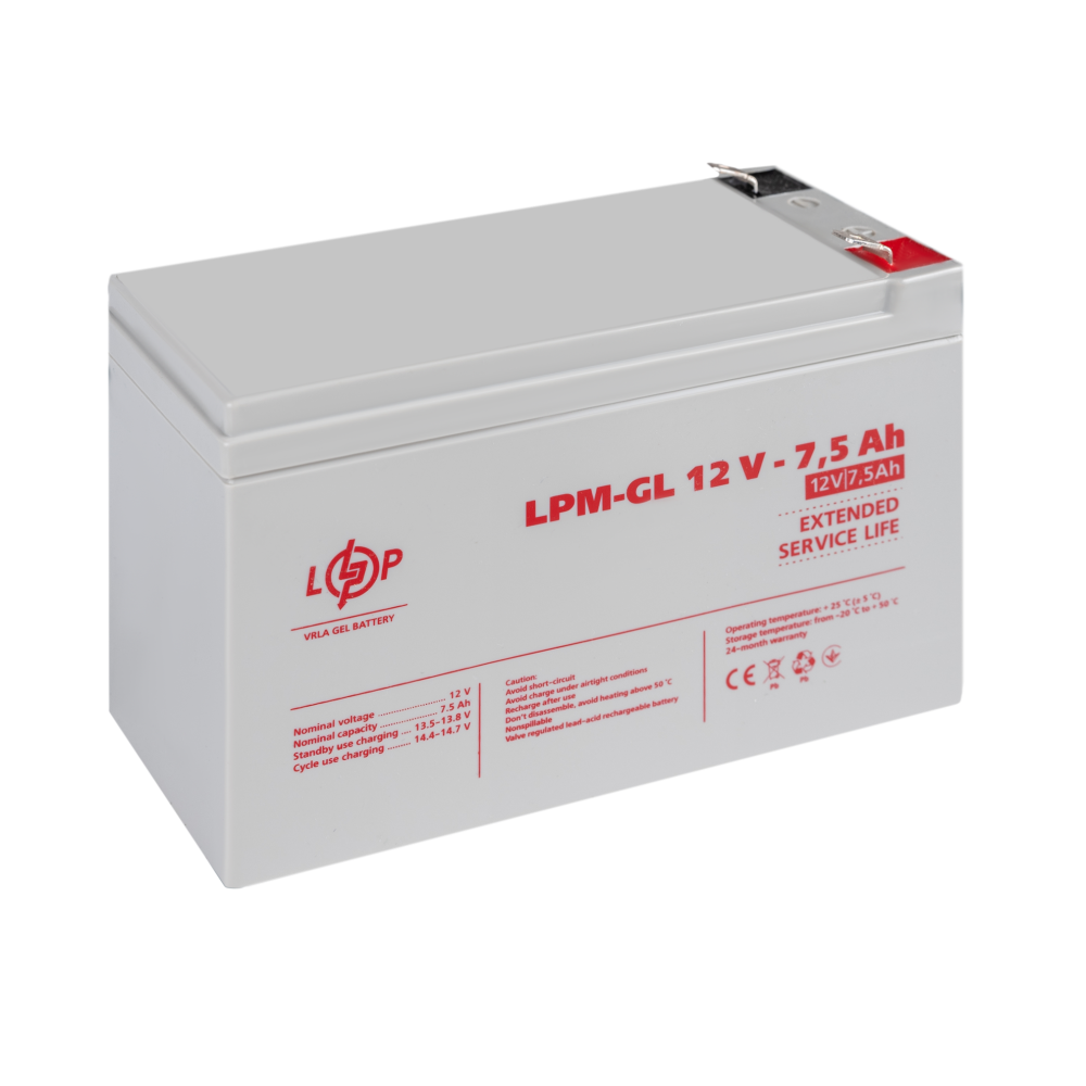 Акумулятор гелевий LogicPower LPM-GL 12V - 7.5 Ah