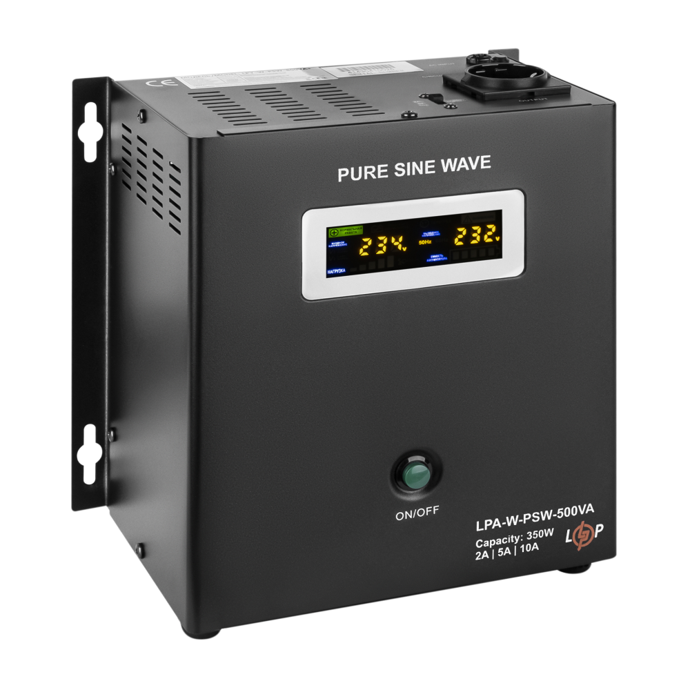 ДБЖ з правильною синусоїдою 12V LPA-W-PSW-500VA(350Вт) 2A/5A/10A