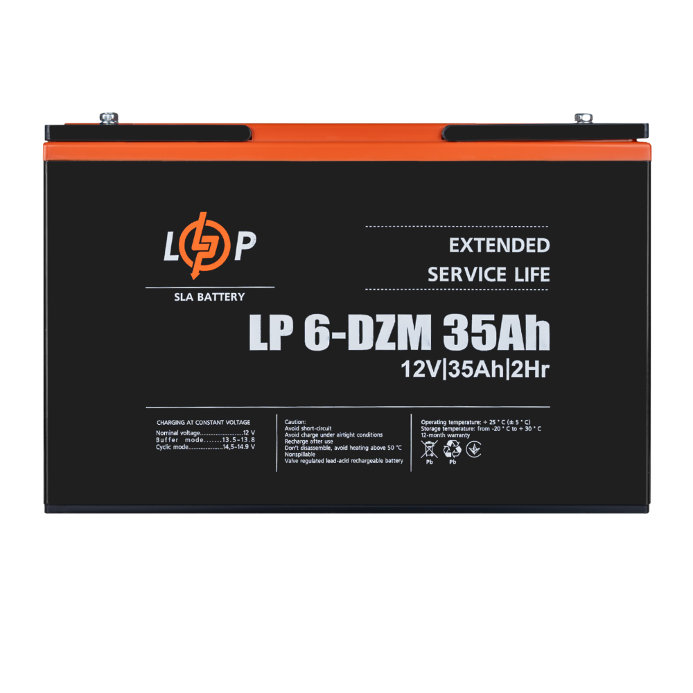 Акумулятор LogicPower LP 6-DZM-35 Ah AGM тяговий свинцево-кислотний AGM