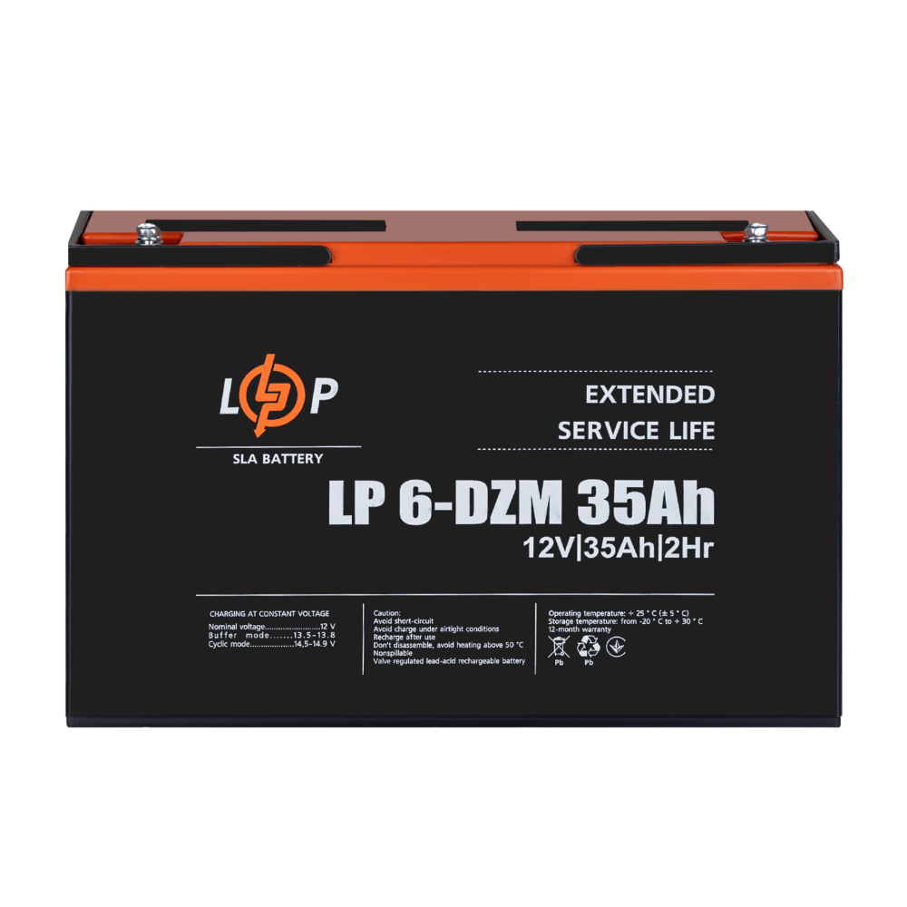 Акумулятор LogicPower LP 6-DZM-35 Ah AGM тяговий свинцево-кислотний AGM