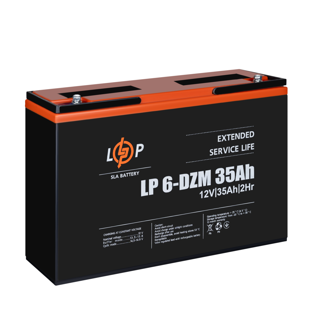 Акумулятор LogicPower LP 6-DZM-35 Ah AGM тяговий свинцево-кислотний AGM