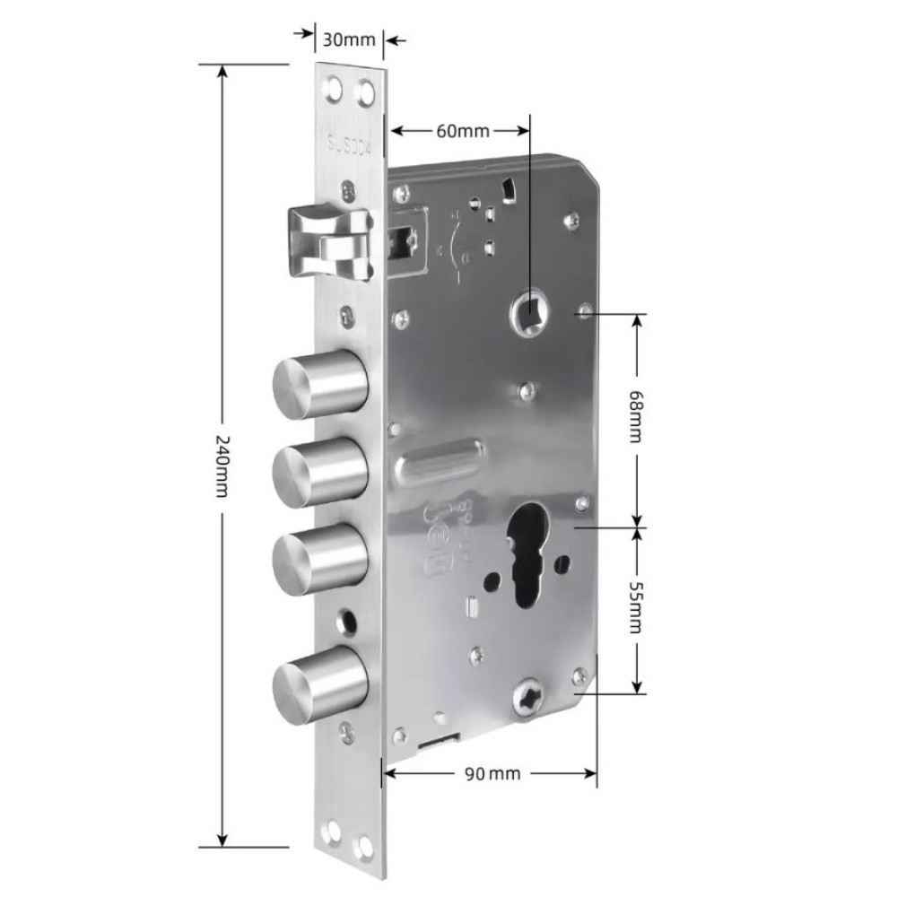 Корпус замка PES 66068 automatic 3-ригельний