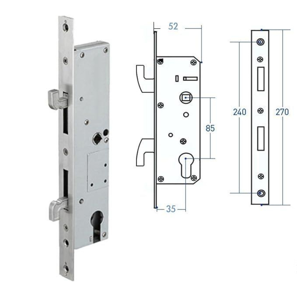Корпус замка PES Mortiza 35х85