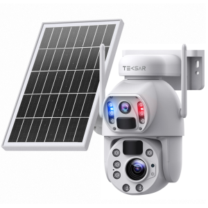3 Мп двойная IP-видеокамера Tecsar SCM-2L6MF-20X-G-W (2 × 3 Мп) с солнечной панелью и аккумулятором