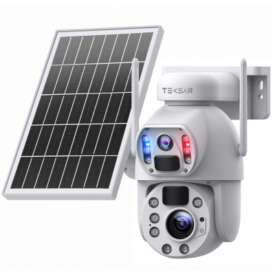 3 Мп двойная IP-видеокамера Tecsar SCM-2L6MF-20X-G-W (2 × 3 Мп) с солнечной панелью и аккумулятором