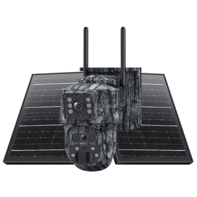 3 Мп двойная IP-видеокамера Tecsar SCM-2L6M-F-AOV-G-C (2 × 3 Мп) с солнечной панелью и аккумулятором