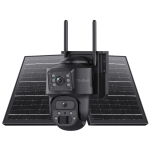 6 Мп двойная IP-видеокамера Tecsar SCM-2L6M-F-AOV-W-B (2 × 3 Мп) с солнечной панелью и аккумулятором
