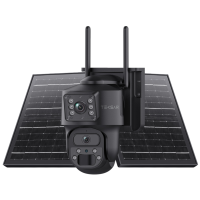 3 Мп подвійна IP-відеокамера Tecsar SCM-2L6M-F-AOV-W-B (2 × 3 Мп) з сонячною панеллю та акумулятором