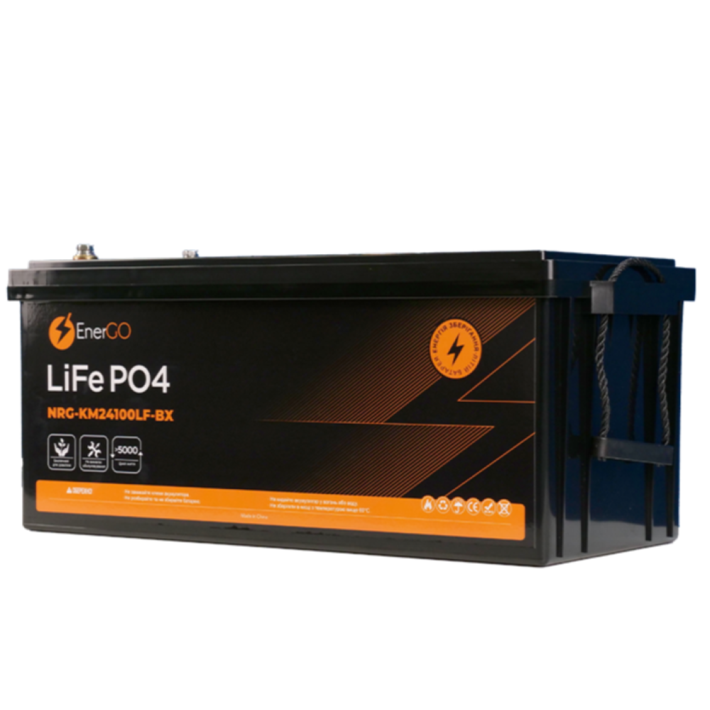 Аккумулятор EnerGo LiFePO4 24V 100Ah Bluetooth (NRG-KM24100LF-BX-BT)