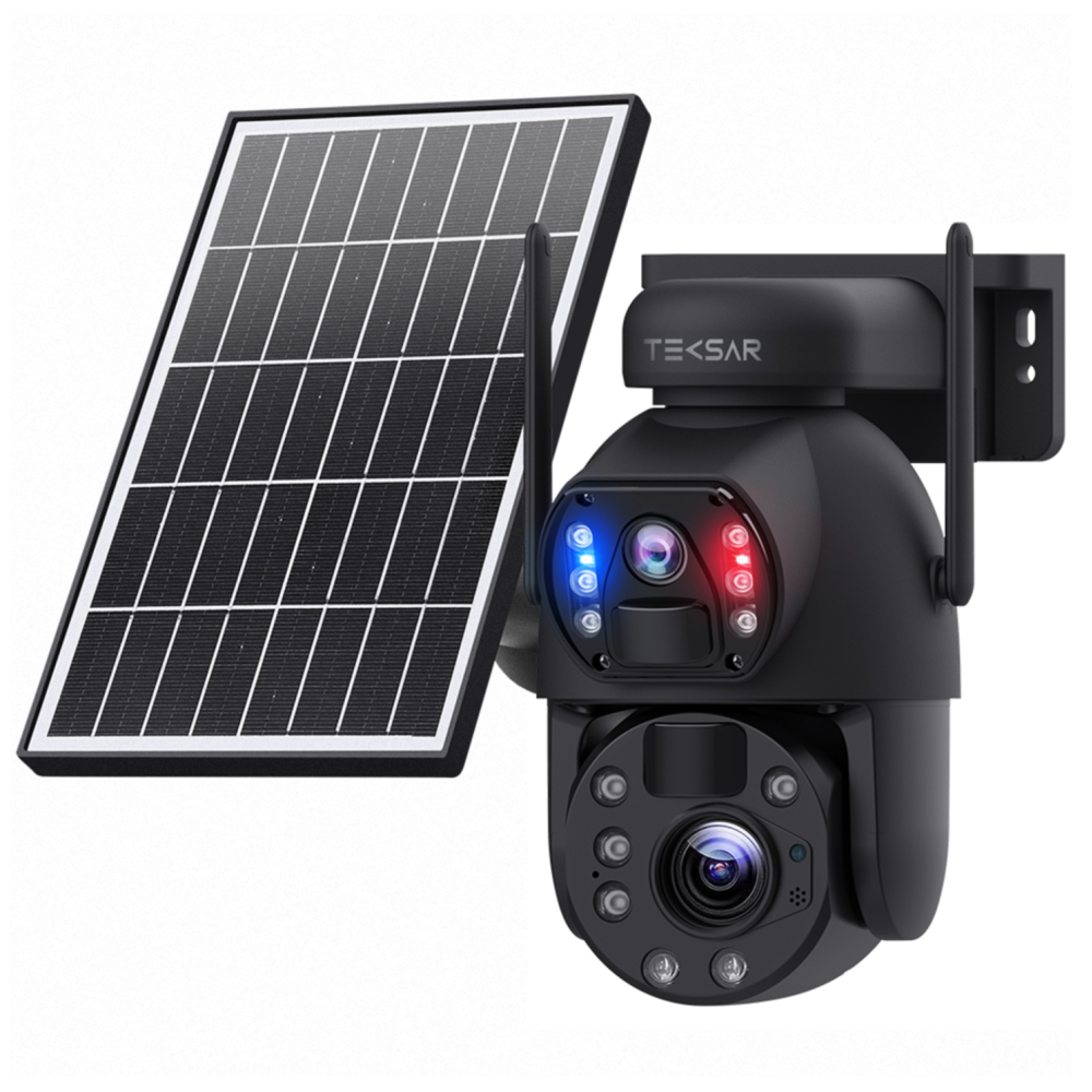 3 Мп подвійна IP-відеокамера Tecsar SCM-2L6MF-20X-G-B (2 × 3 Мп) з сонячною панеллю та акумулятором