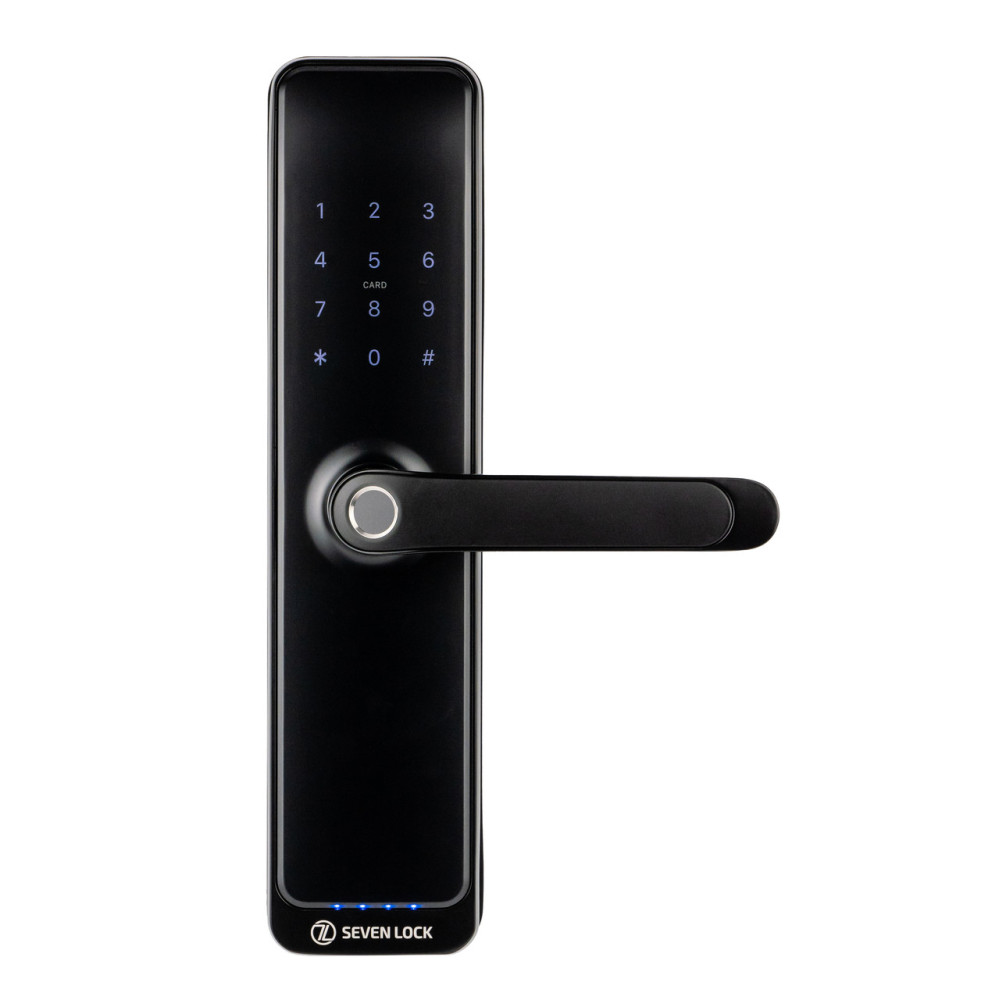 Умный дверной биометрический замок SEVEN LOCK SL-7767BFW black (без врезной части)
